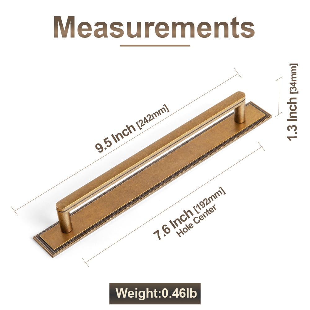 Goo-Ki 2 Pack Cabinet Handles with Back Plate Vintage Kitchen Drawer Pulls with Subtle Curves