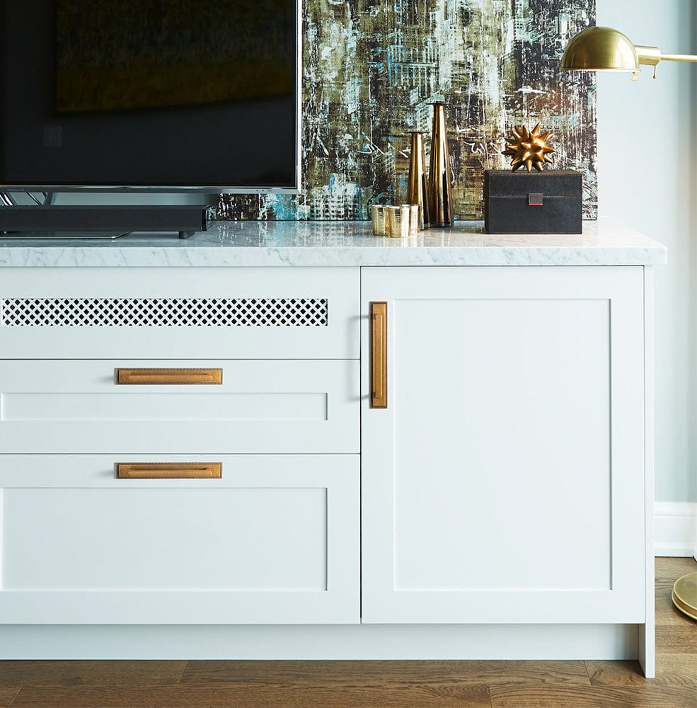 Goo-Ki 2 Pack Cabinet Handles with Back Plate Vintage Kitchen Drawer Pulls with Subtle Curves