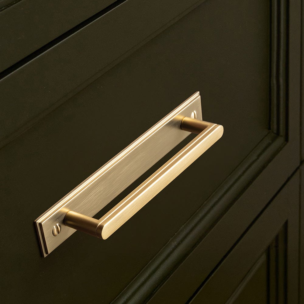 Goo-Ki 2 Pack Cabinet Handles with Back Plate Vintage Kitchen Drawer Pulls with Subtle Curves