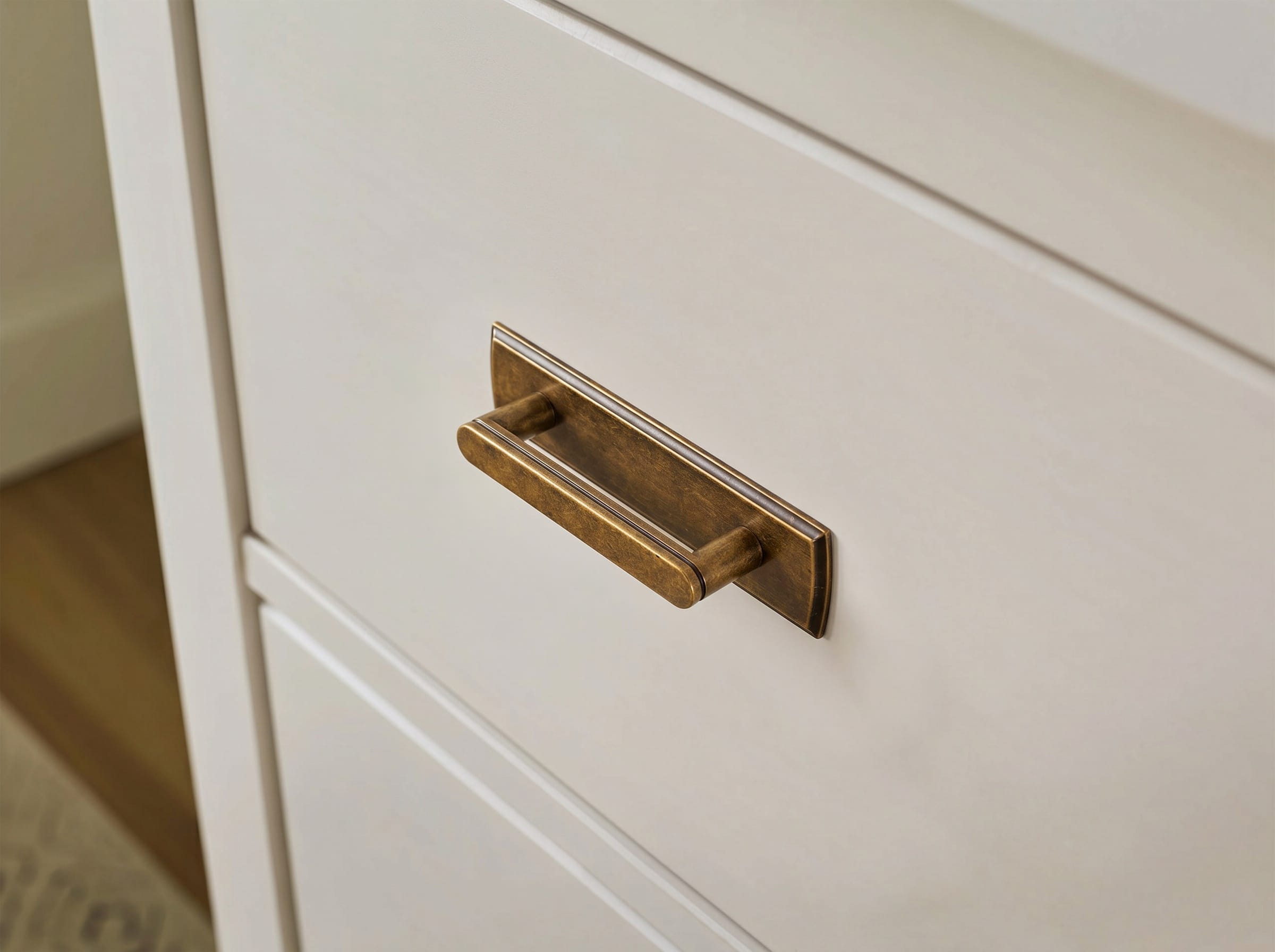 Goo-Ki 2 Pack Cabinet Handles with Back Plate Vintage Kitchen Drawer Pulls with Subtle Curves