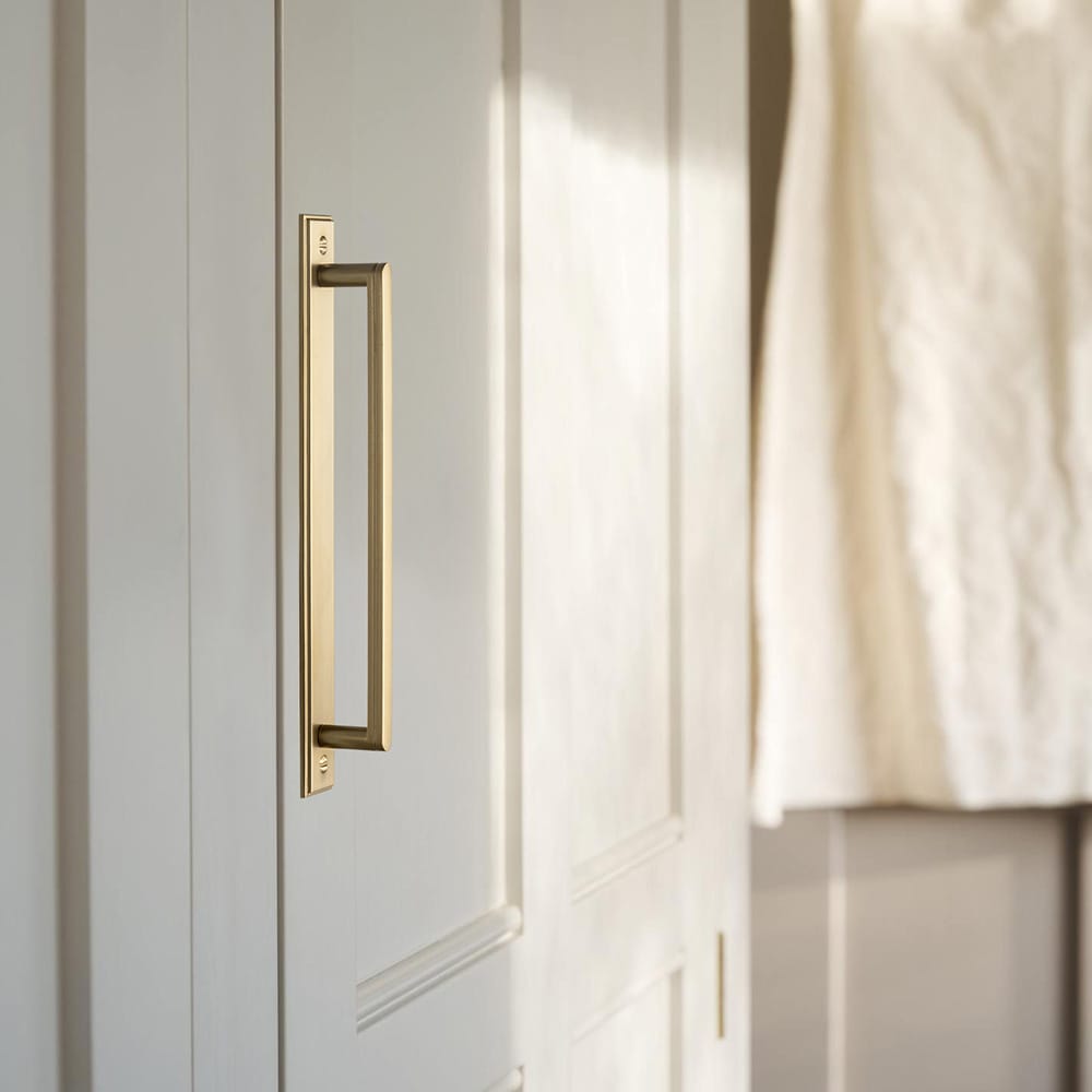 Goo-Ki 2 Pack Cabinet Handles with Back Plate Vintage Kitchen Drawer Pulls with Subtle Curves