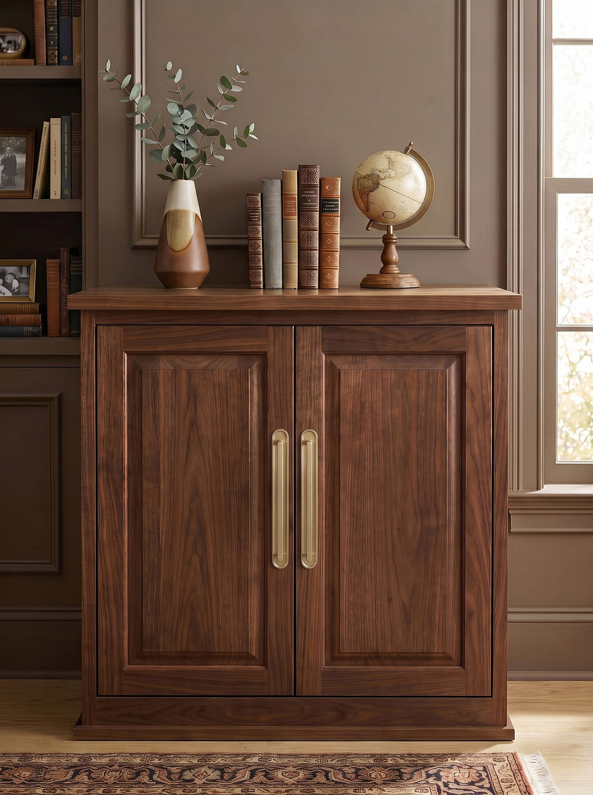 Goo-Ki 2 Pack Cabinet Handles with Back Plate Vintage Kitchen Drawer Pulls with Subtle Curves