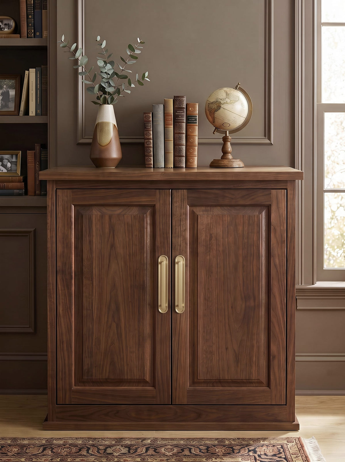 Goo-Ki 2 Pack Cabinet Handles with Back Plate Vintage Kitchen Drawer Pulls with Subtle Curves