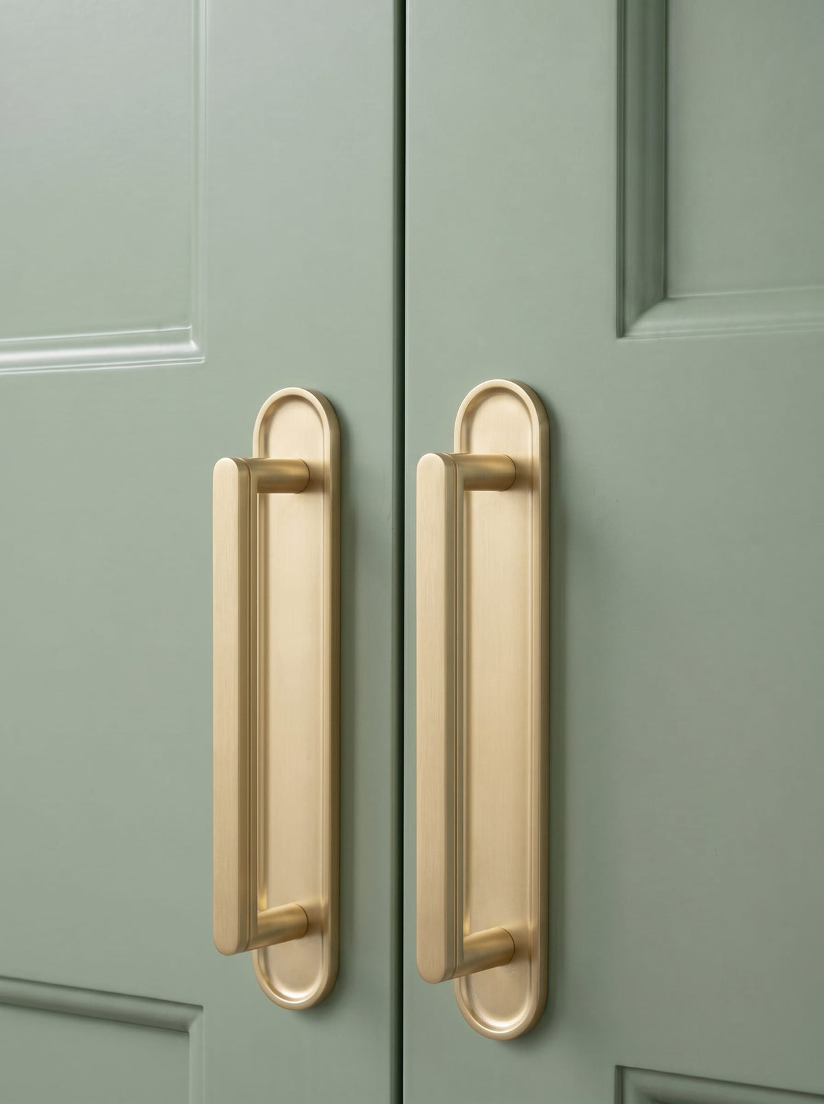 Goo-Ki 2 Pack Cabinet Handles with Back Plate Vintage Kitchen Drawer Pulls with Subtle Curves