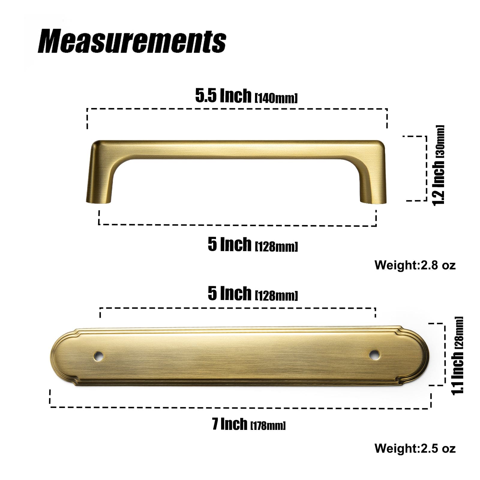 Goo-Ki 2 Pack Cabinet Pulls with Oval-shaped Back Plate Zinc Alloy Cabinet Handle with Long Back Plate G014