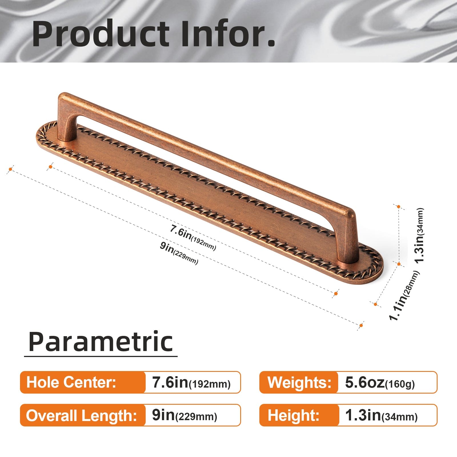 Goo-Ki 2 Pack Classic Cabinet Bar Pulls with Back Plate Zinc Alloy Cabinet Handle with Long Back Plate