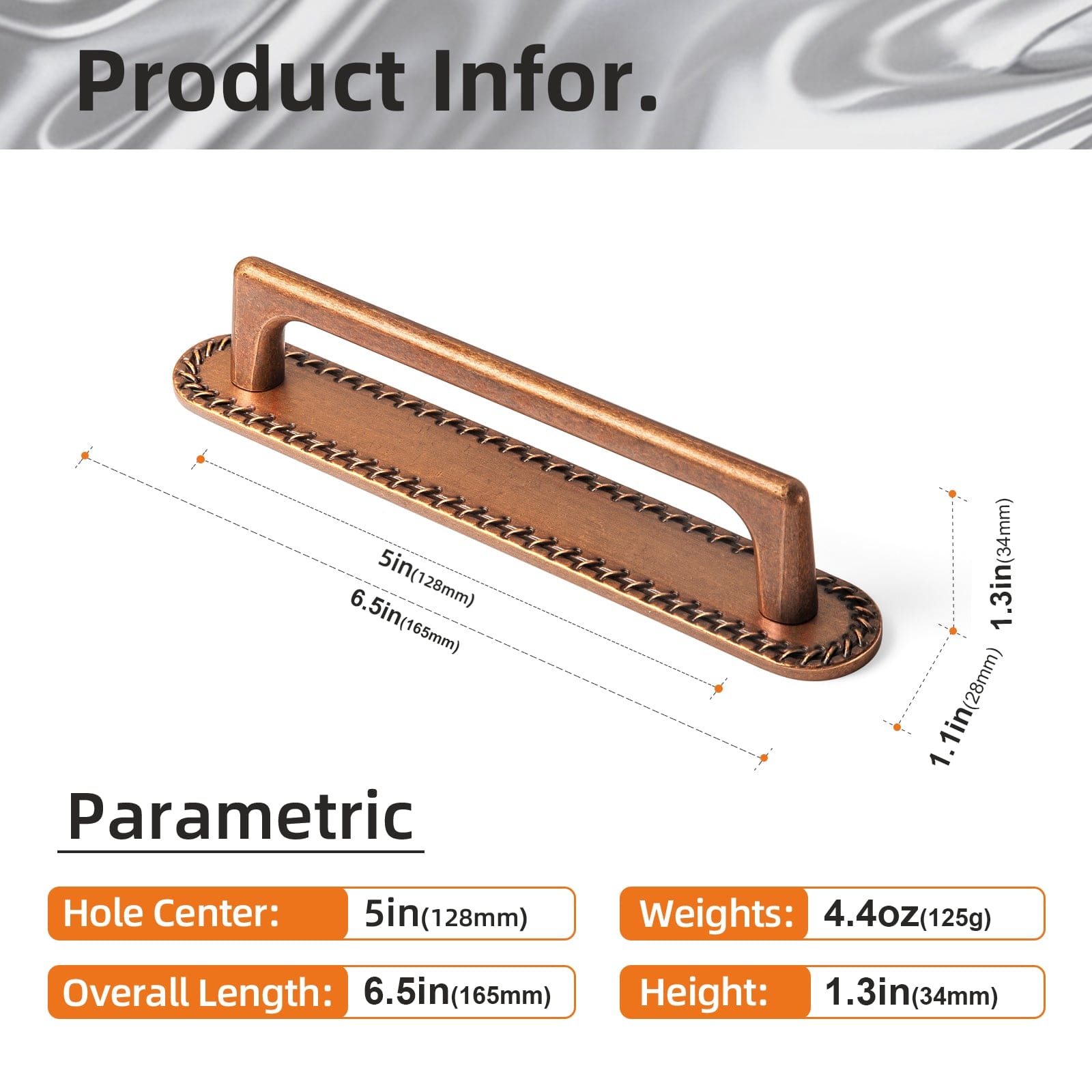 Goo-Ki 2 Pack Classic Cabinet Bar Pulls with Back Plate Zinc Alloy Cabinet Handle with Long Back Plate