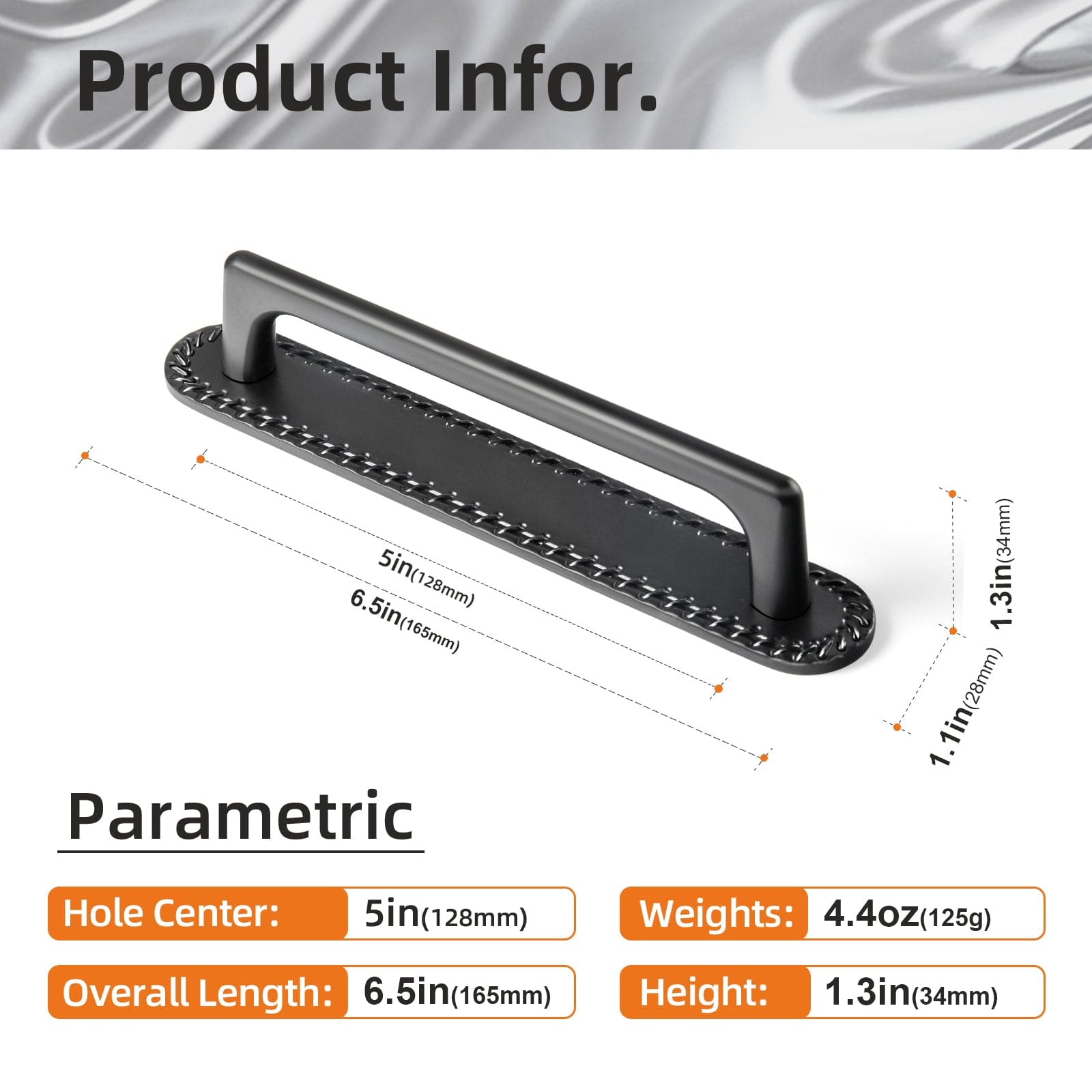 Goo-Ki 2 Pack Classic Cabinet Bar Pulls with Back Plate Zinc Alloy Cabinet Handle with Long Back Plate