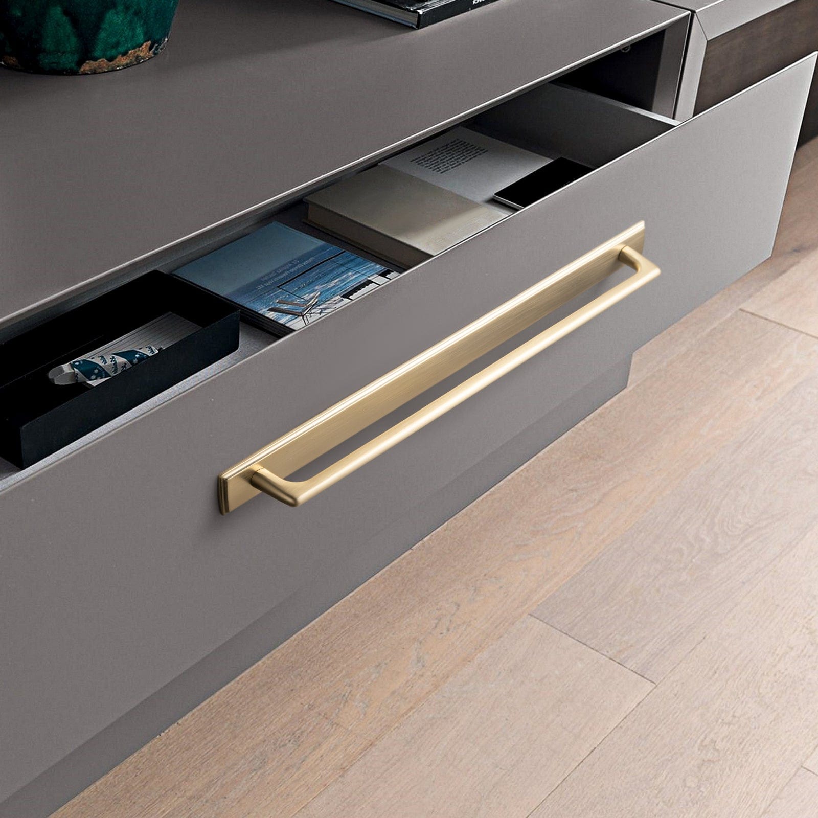 Goo-Ki 2 Pack Classic Cabinet Bar Pulls with Back Plate Zinc Alloy Cabinet Handle with Long Back Plate