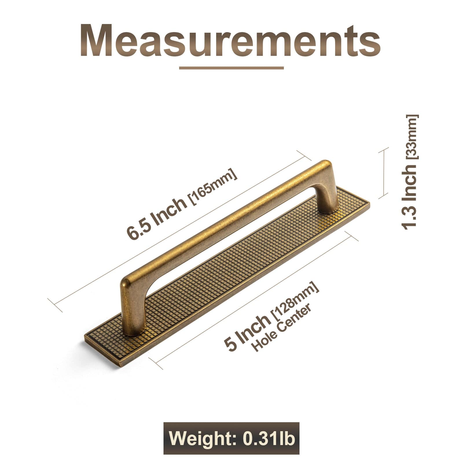 Goo-Ki 2 Pack Classic Cabinet Bar Pulls with Back Plate Zinc Alloy Cabinet Handle with Long Back Plate