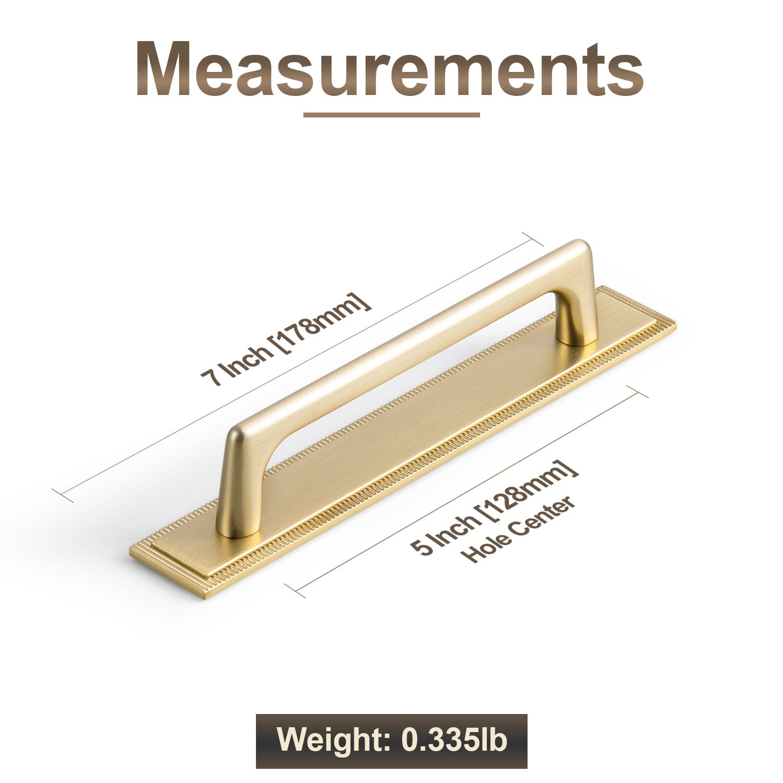 Goo-Ki 2 Pack Classic Cabinet Bar Pulls with Back Plate Zinc Alloy Cabinet Handle with Long Back Plate