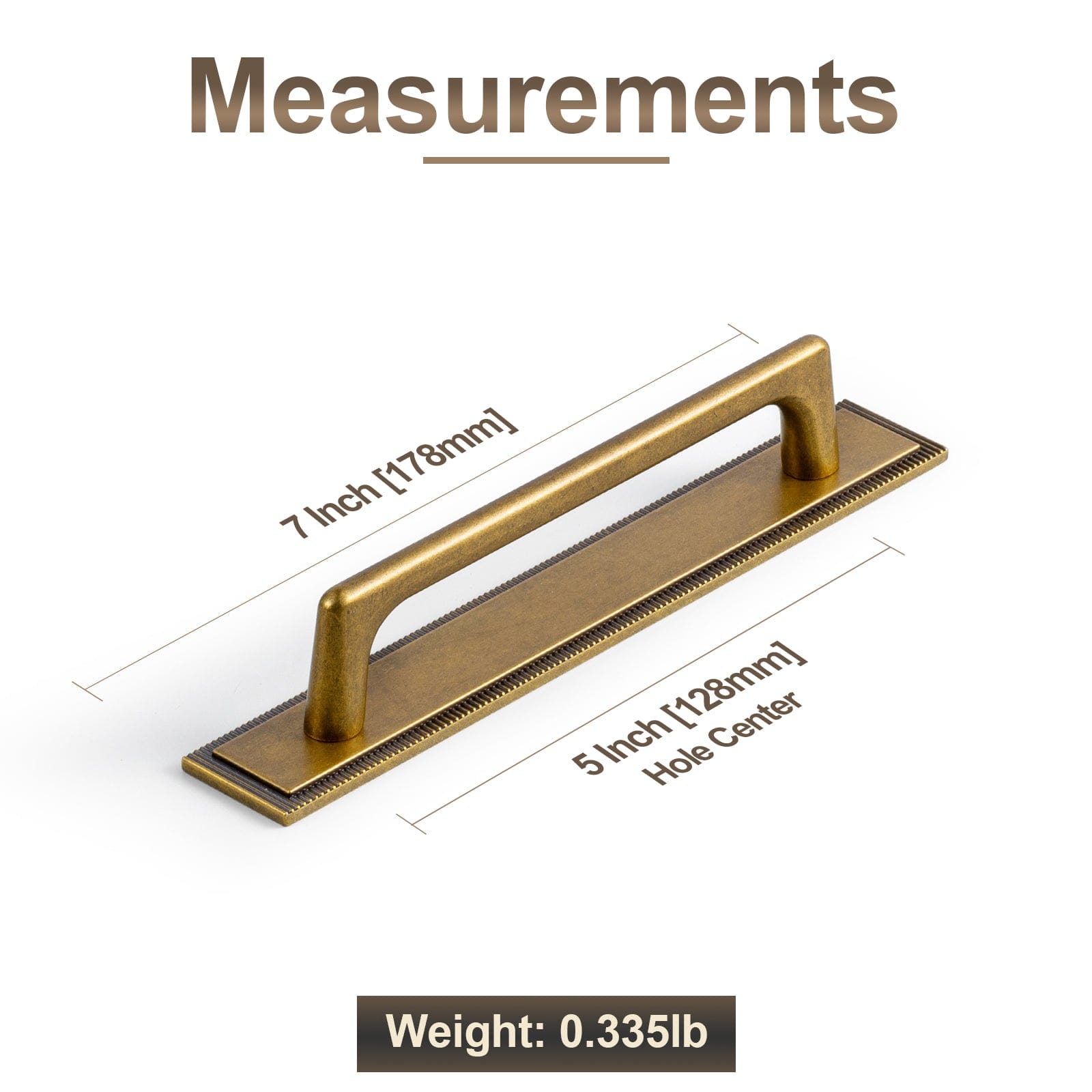 Goo-Ki 2 Pack Classic Cabinet Bar Pulls with Back Plate Zinc Alloy Cabinet Handle with Long Back Plate