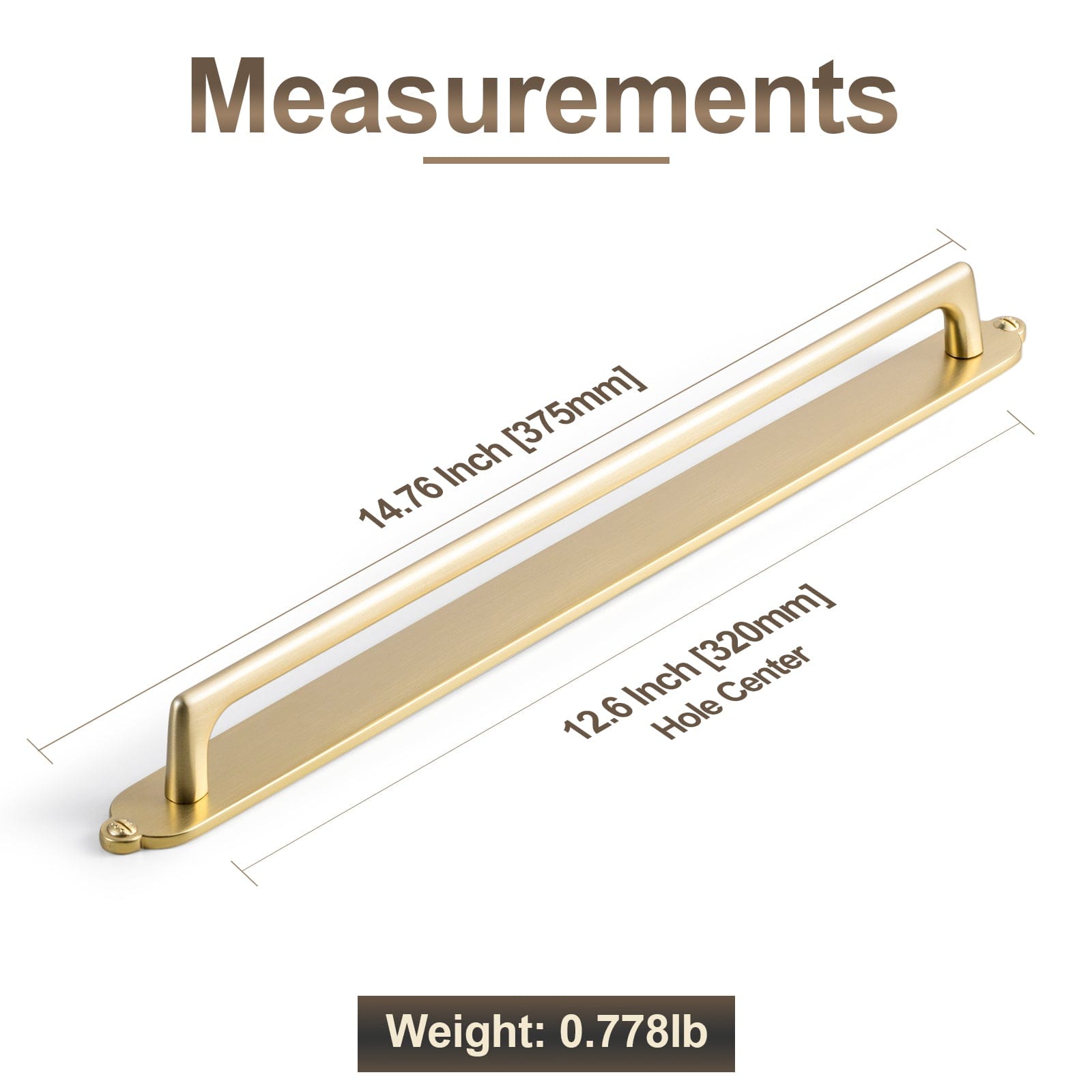 Goo-Ki 2 Pack Classic Cabinet Bar Pulls with Back Plate Zinc Alloy Cabinet Handle with Long Back Plate