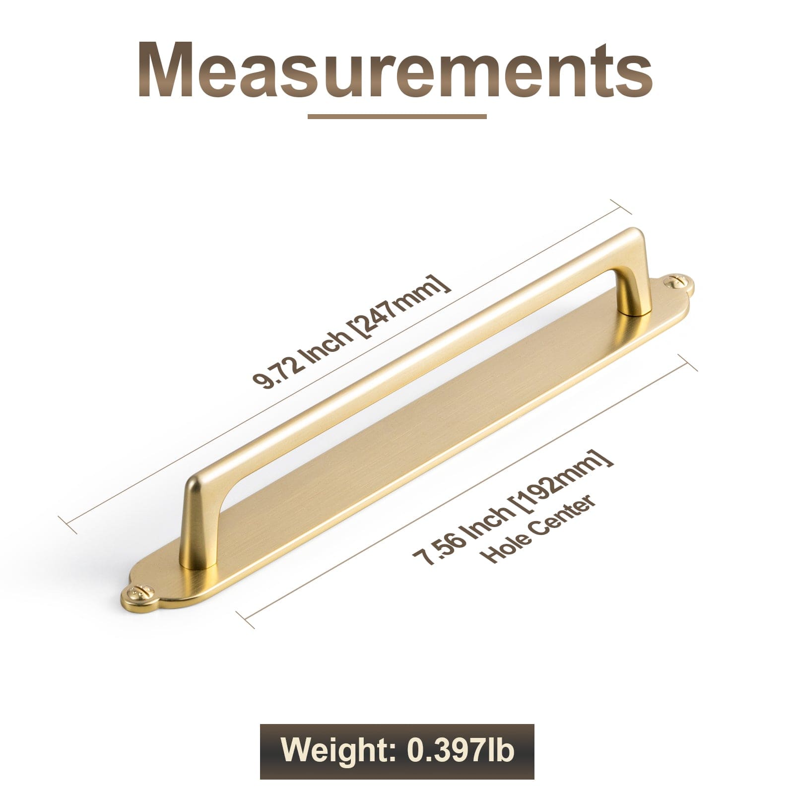 Goo-Ki 2 Pack Classic Cabinet Bar Pulls with Back Plate Zinc Alloy Cabinet Handle with Long Back Plate