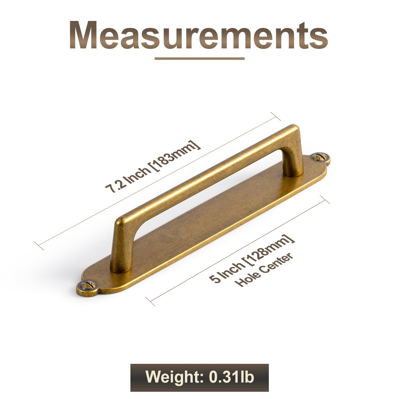 Goo-Ki 2 Pack Classic Cabinet Bar Pulls with Back Plate Zinc Alloy Cabinet Handle with Long Back Plate