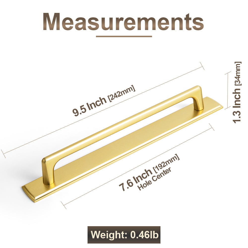 Goo-Ki 2 Pack Classic Cabinet Bar Pulls with Back Plate Zinc Alloy Cabinet Handle with Long Back Plate