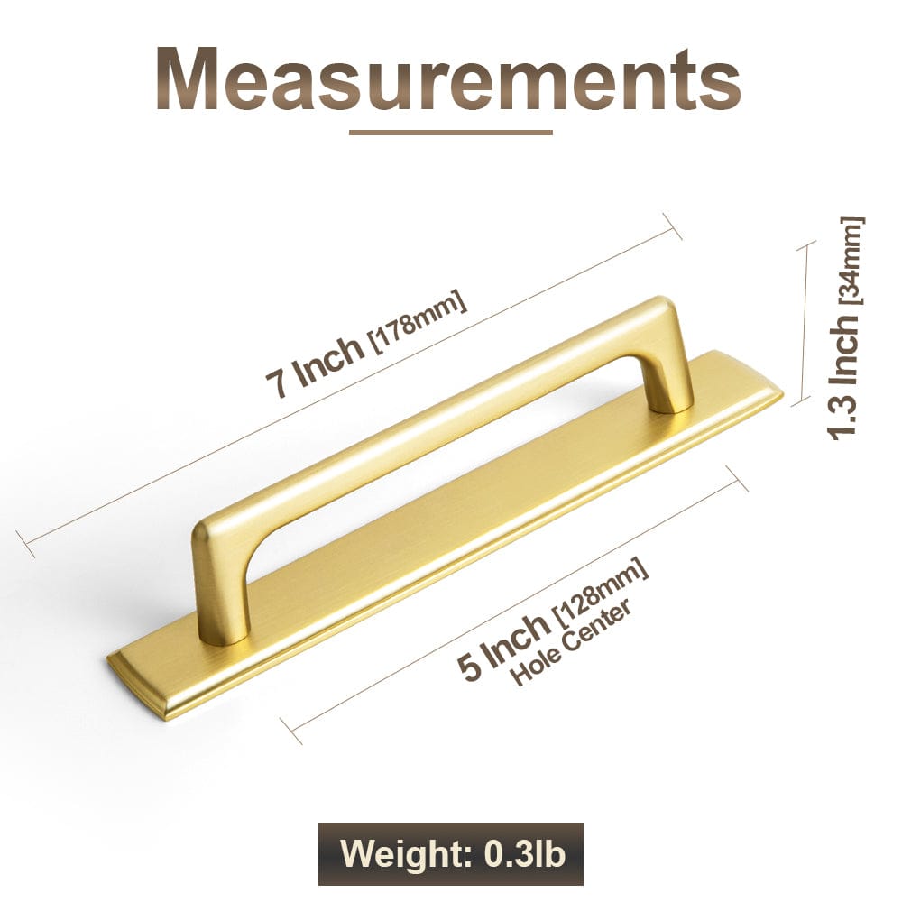 Goo-Ki 2 Pack Classic Cabinet Bar Pulls with Back Plate Zinc Alloy Cabinet Handle with Long Back Plate