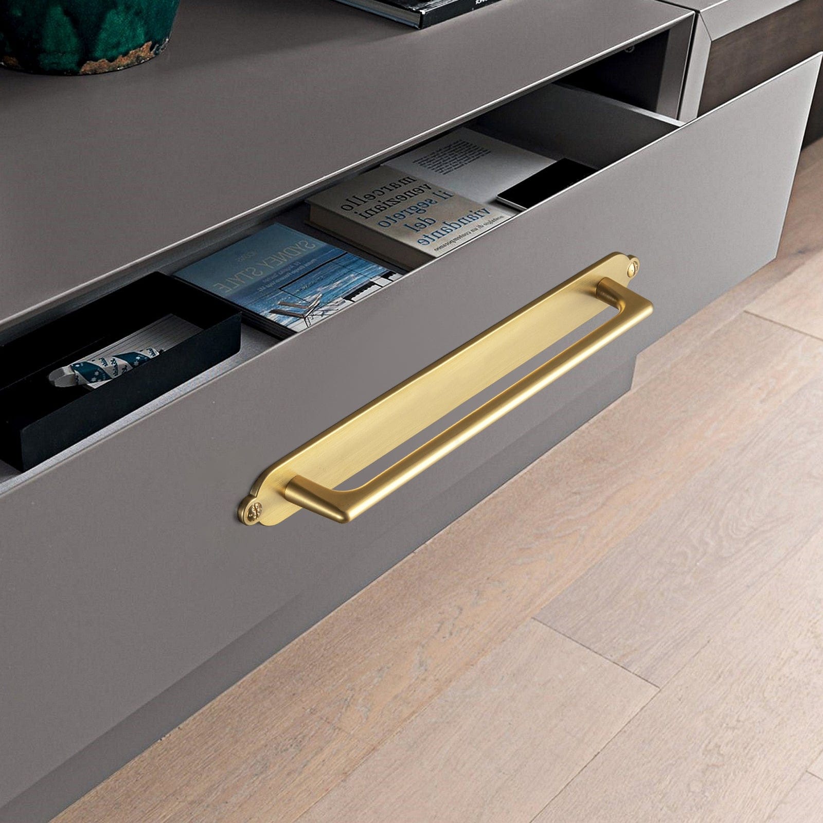 Goo-Ki 2 Pack Classic Cabinet Bar Pulls with Back Plate Zinc Alloy Cabinet Handle with Long Back Plate