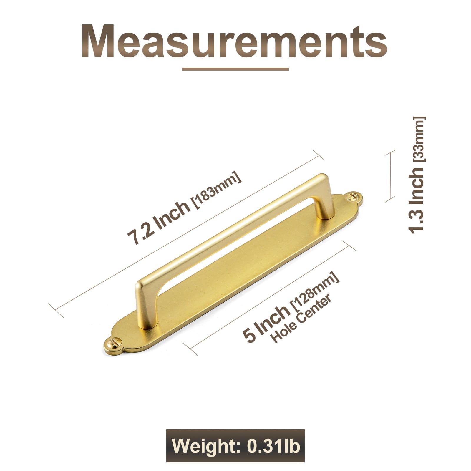 Goo-Ki 2 Pack Classic Cabinet Bar Pulls with Back Plate Zinc Alloy Cabinet Handle with Long Back Plate