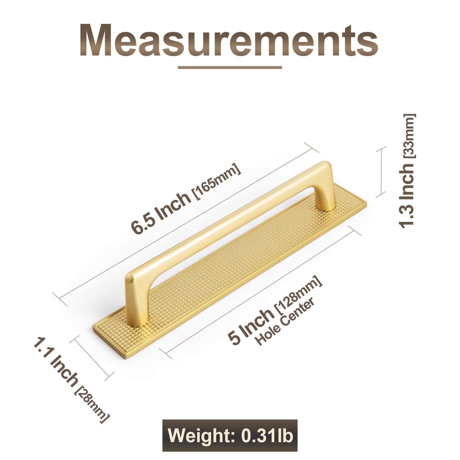 Goo-Ki 2 Pack Classic Cabinet Bar Pulls with Back Plate Zinc Alloy Cabinet Handle with Long Back Plate
