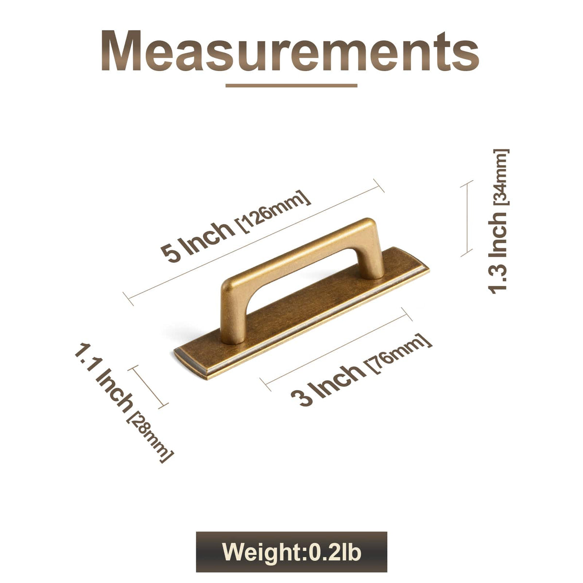 Goo-Ki 2 Pack Classic Cabinet Bar Pulls with Back Plate Zinc Alloy Cabinet Handle with Long Back Plate