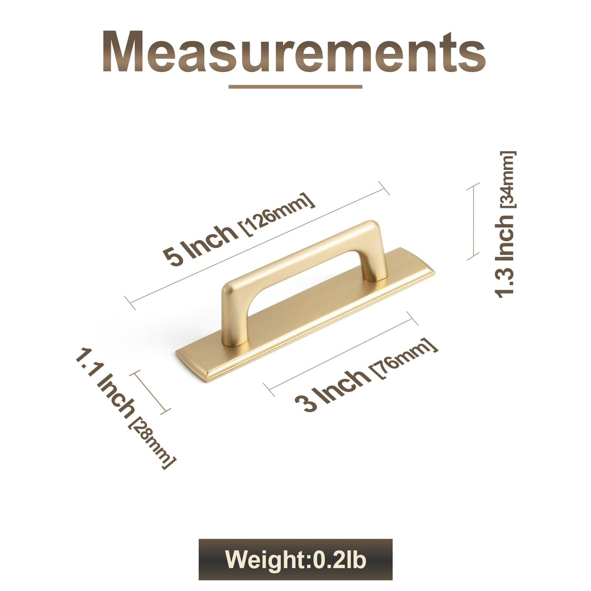 Goo-Ki 2 Pack Classic Cabinet Bar Pulls with Back Plate Zinc Alloy Cabinet Handle with Long Back Plate