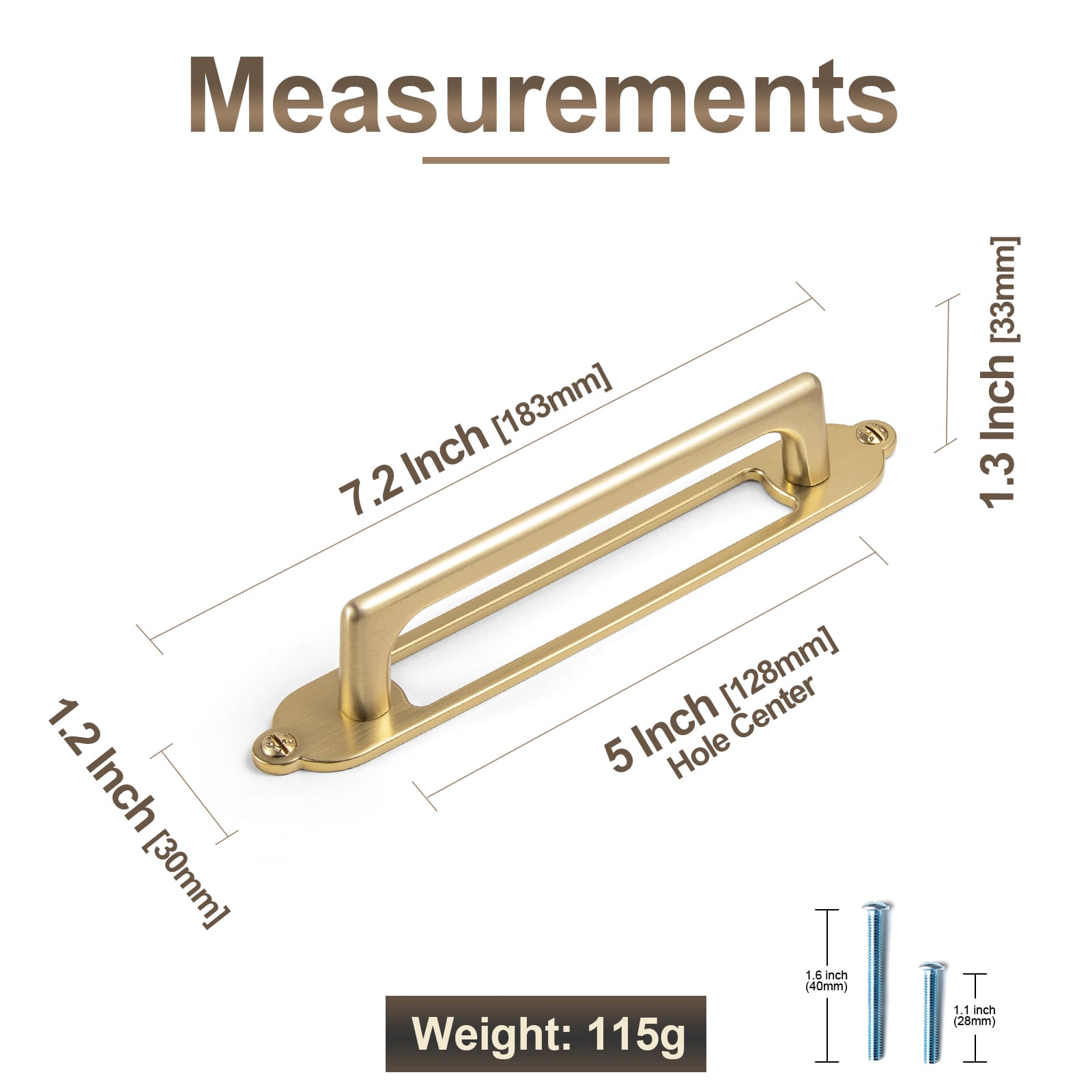 Goo-Ki 2 Pack Decorative Cabinet Bar Pulls with Back Plate Zinc Alloy Cabinet Handle with Long Back Plate