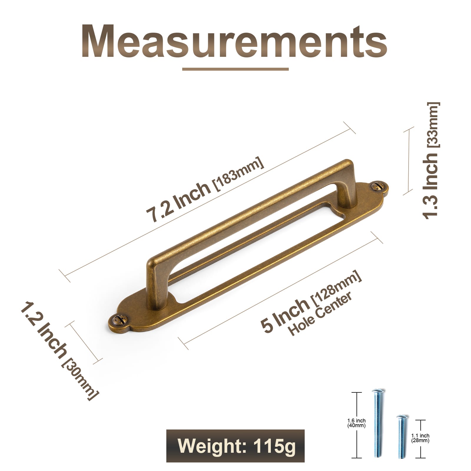 Goo-Ki 2 Pack Decorative Cabinet Bar Pulls with Back Plate Zinc Alloy Cabinet Handle with Long Back Plate
