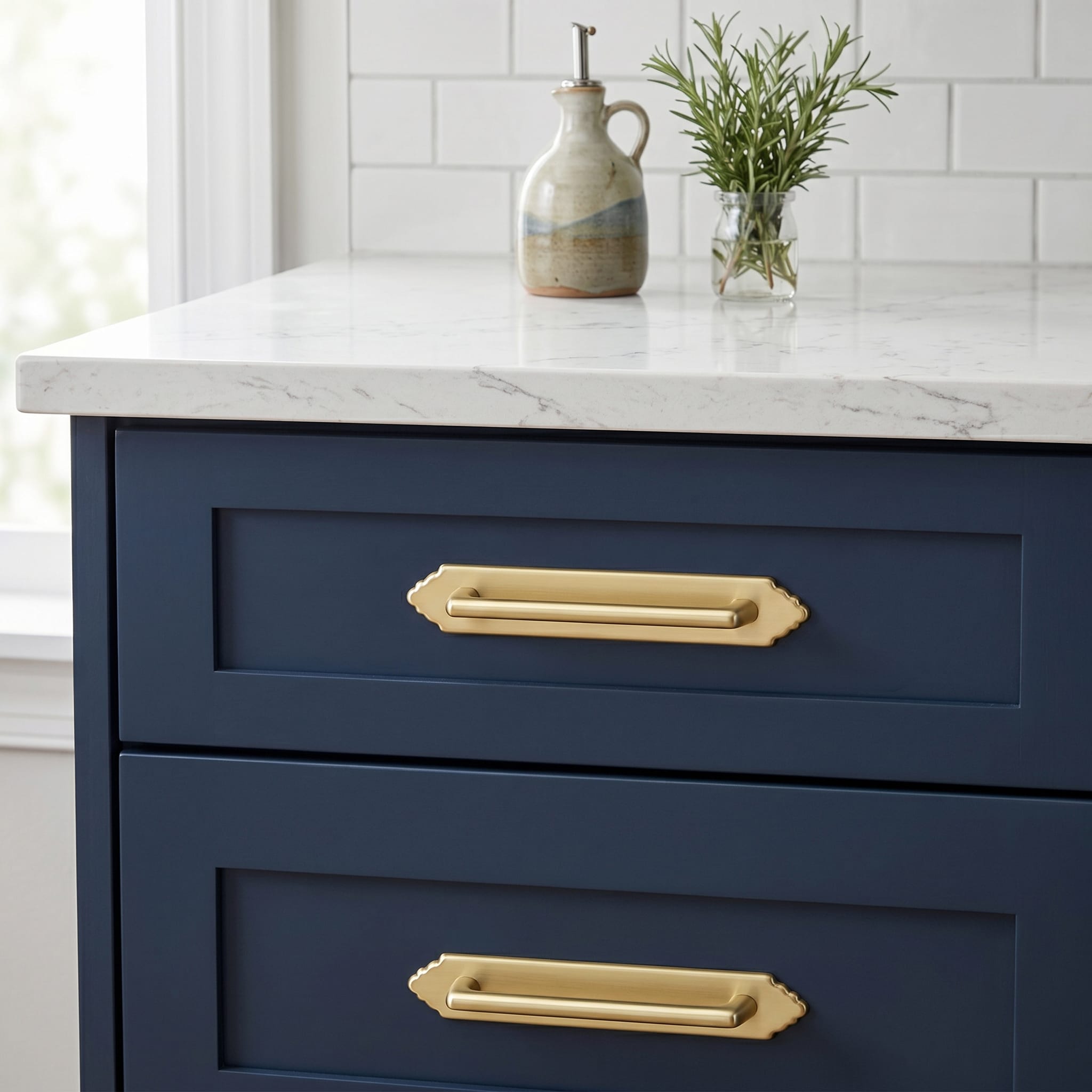 Goo-Ki 2 Pack Decorative Cabinet Bar Pulls with Back Plate Zinc Alloy Cabinet Handle with Long Back Plate