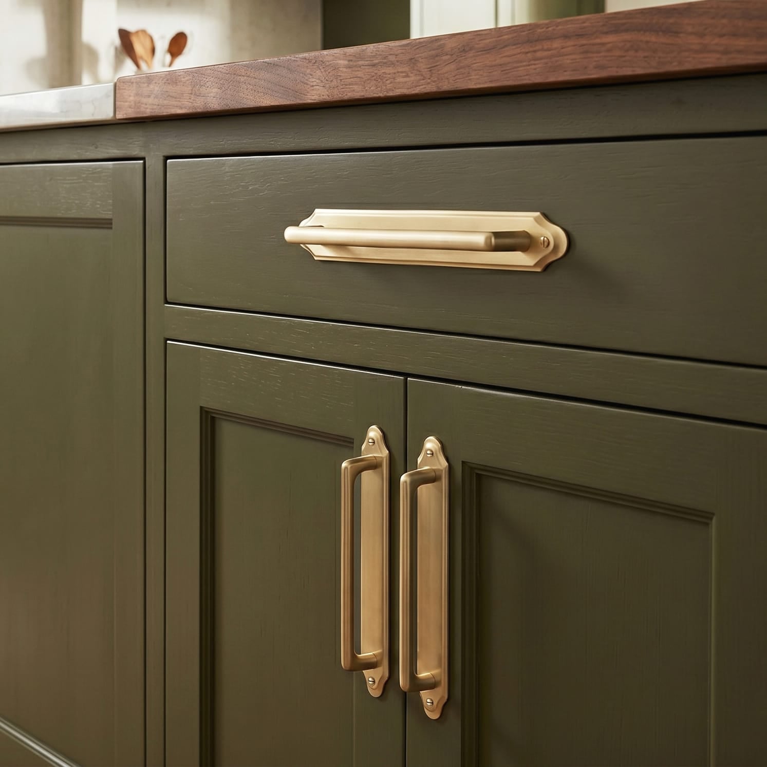 Goo-Ki 2 Pack Decorative Cabinet Bar Pulls with Back Plate Zinc Alloy Cabinet Handle with Long Back Plate
