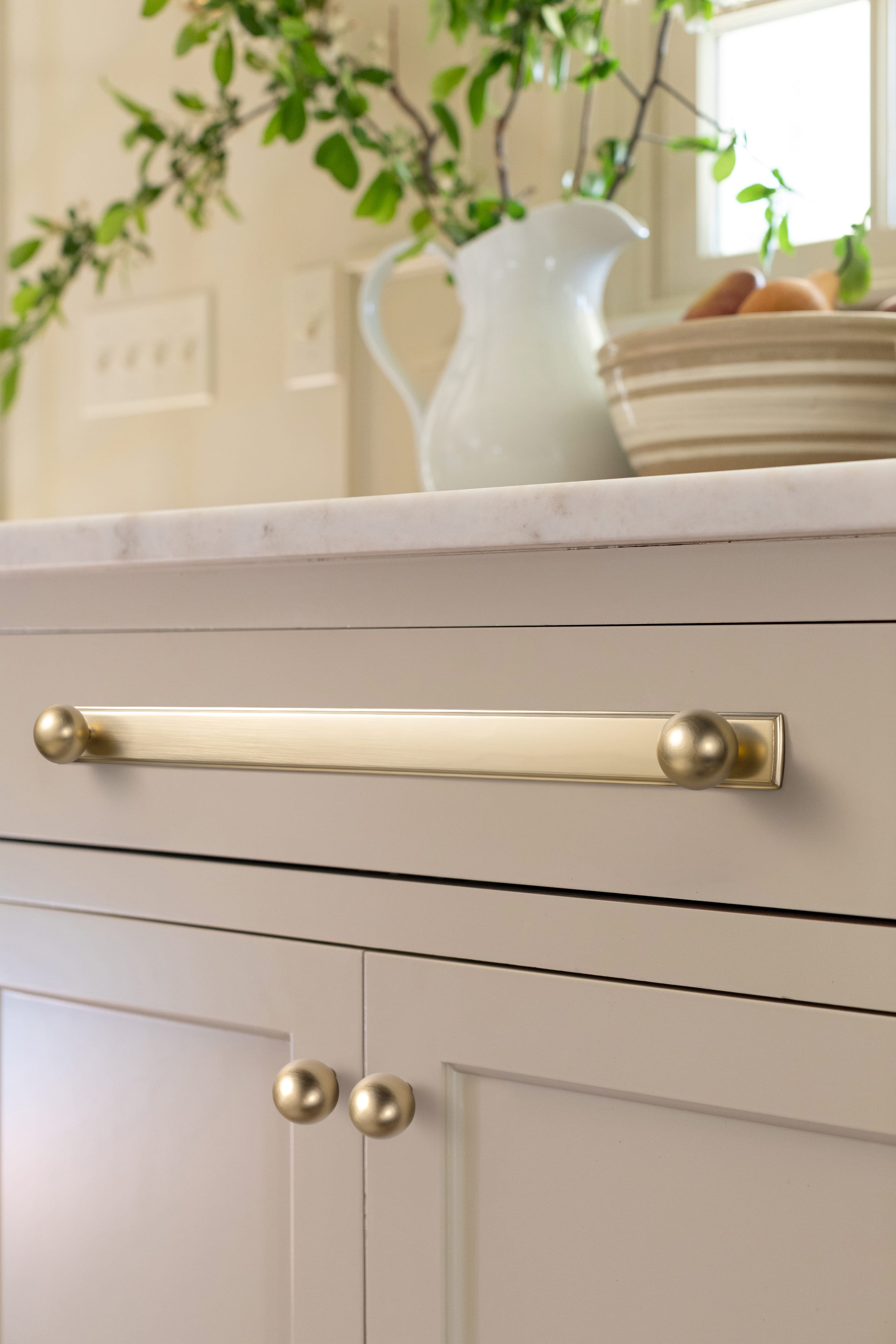 Goo-Ki 2 Pack Dual Round Cabinet Knobs with Back Plate Zinc Alloy Cabinet Handle with Long Back Plate