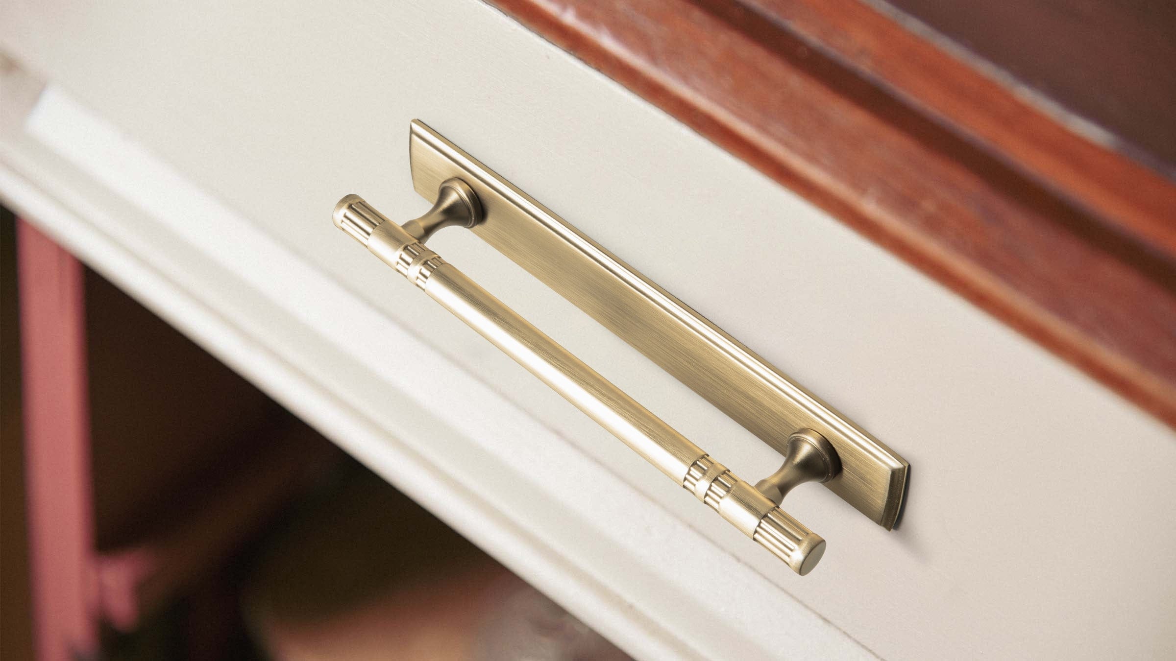 Goo-Ki 2 Pack Elegant Linear Shape Cabinet Handles Zinc Alloy Drawer Pulls with Back Plate