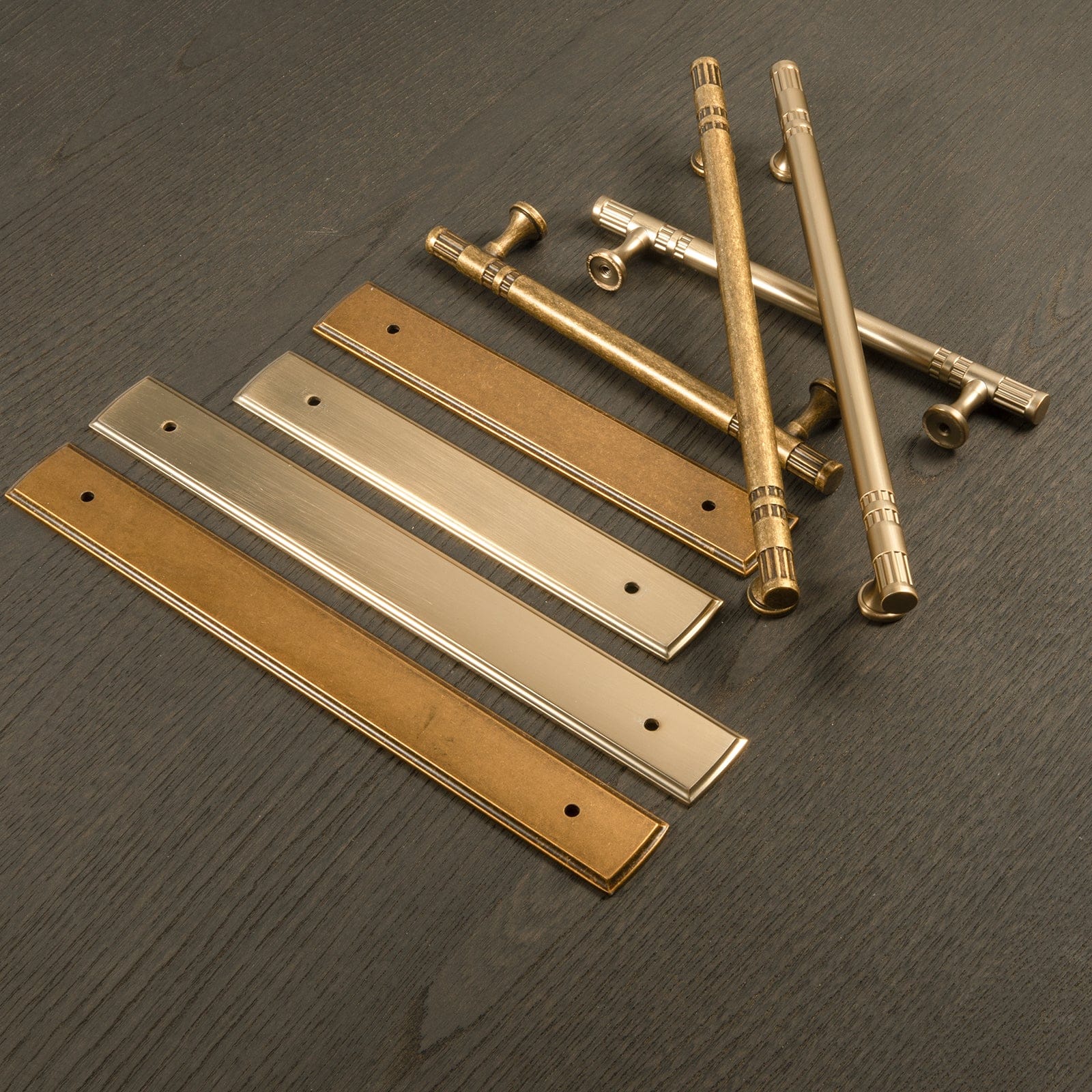 Goo-Ki 2 Pack Elegant Linear Shape Cabinet Handles Zinc Alloy Drawer Pulls with Back Plate