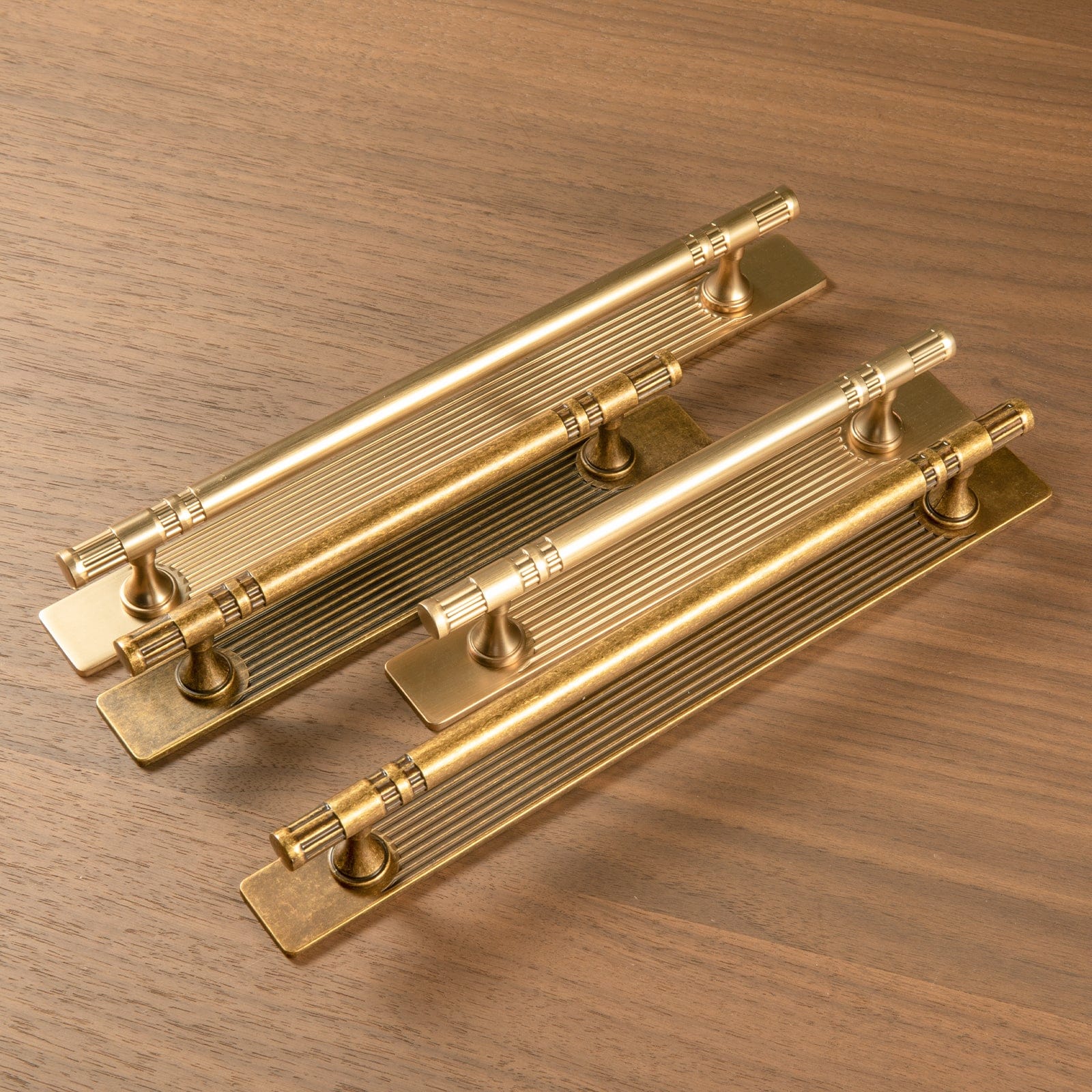 Goo-Ki 2 Pack Elegant Linear Shape Cabinet Handles Zinc Alloy Drawer Pulls with Back Plate