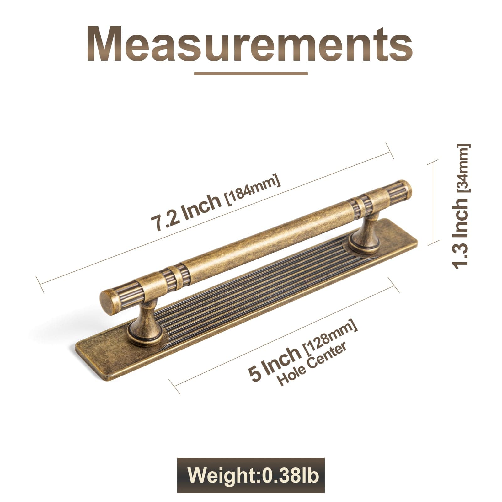 Goo-Ki 2 Pack Elegant Linear Shape Cabinet Handles Zinc Alloy Drawer Pulls with Back Plate