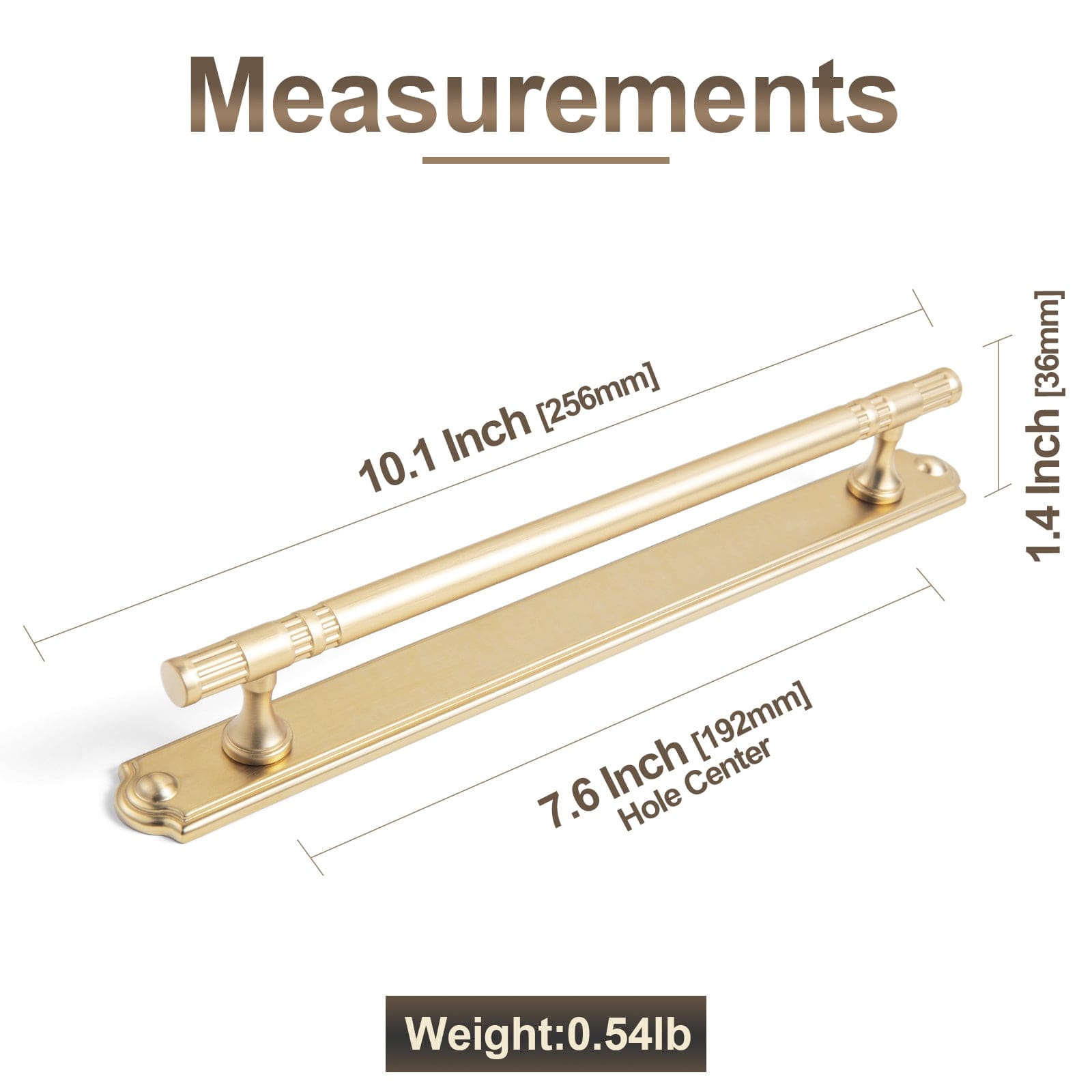 Goo-Ki 2 Pack Elegant Linear Shape Cabinet Handles Zinc Alloy Drawer Pulls with Back Plate