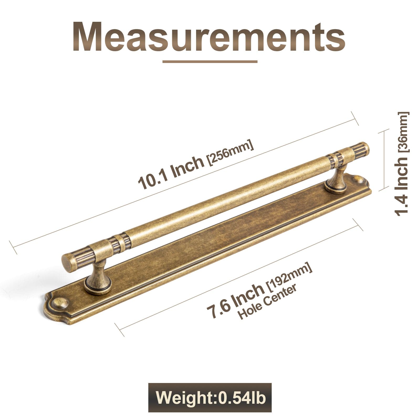 Goo-Ki 2 Pack Elegant Linear Shape Cabinet Handles Zinc Alloy Drawer Pulls with Back Plate