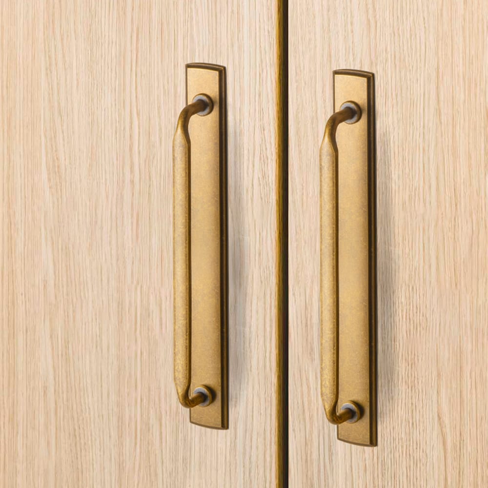 Goo-Ki 2 Pack Elegant Vintage Zinc Alloy Cabinet Handles with Long Backplate, Classic Furniture Hardware for Cabinets, Wardrobes & Dressers