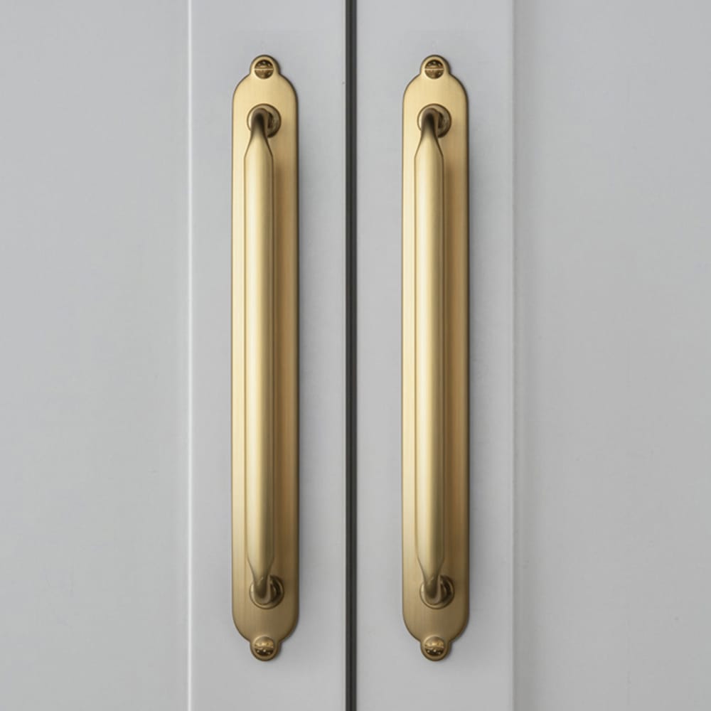 Goo-Ki 2 Pack Elegant Vintage Zinc Alloy Cabinet Handles with Long Backplate, Classic Furniture Hardware for Cabinets, Wardrobes & Dressers