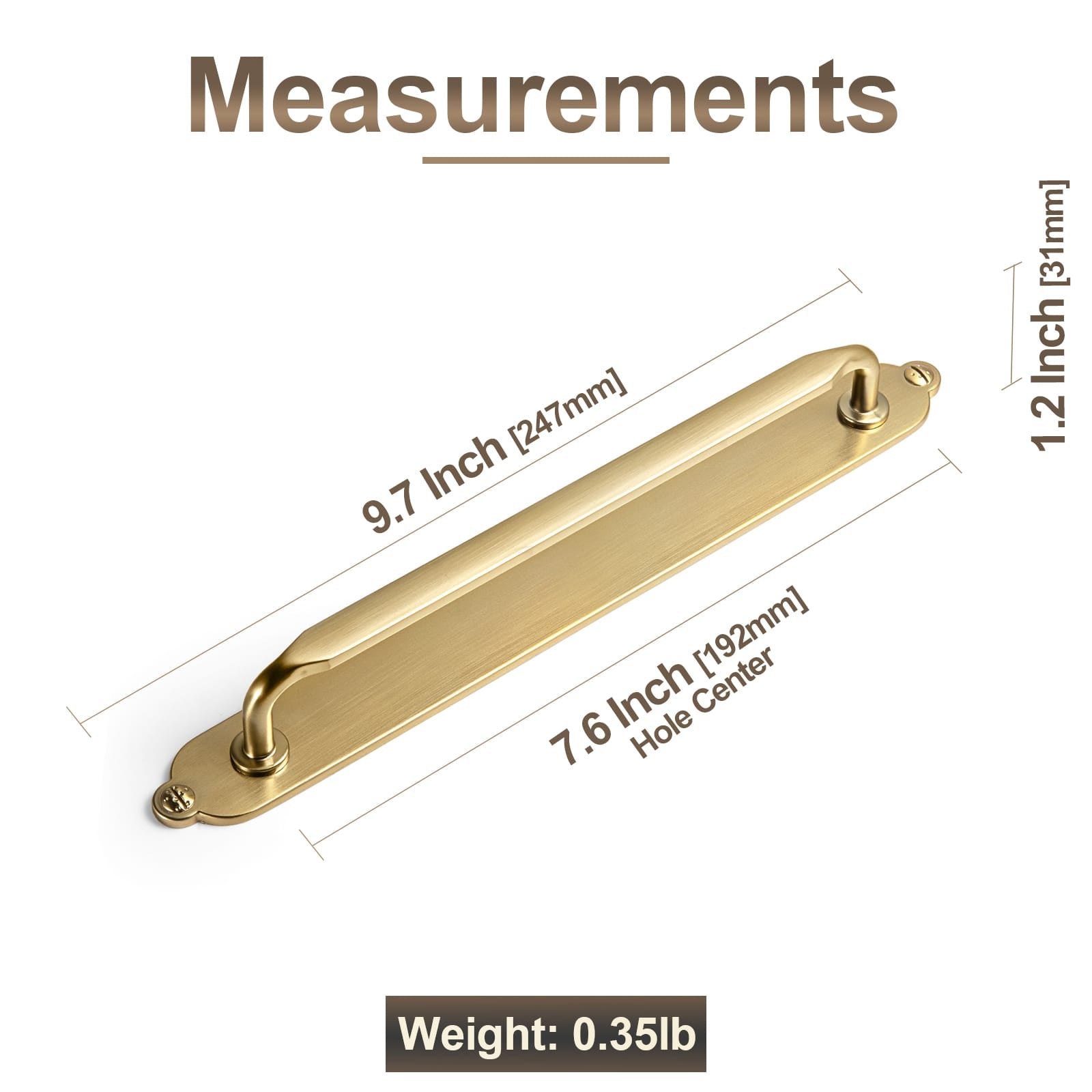 Goo-Ki 2 Pack Elegant Vintage Zinc Alloy Cabinet Handles with Long Backplate, Classic Furniture Hardware for Cabinets, Wardrobes & Dressers