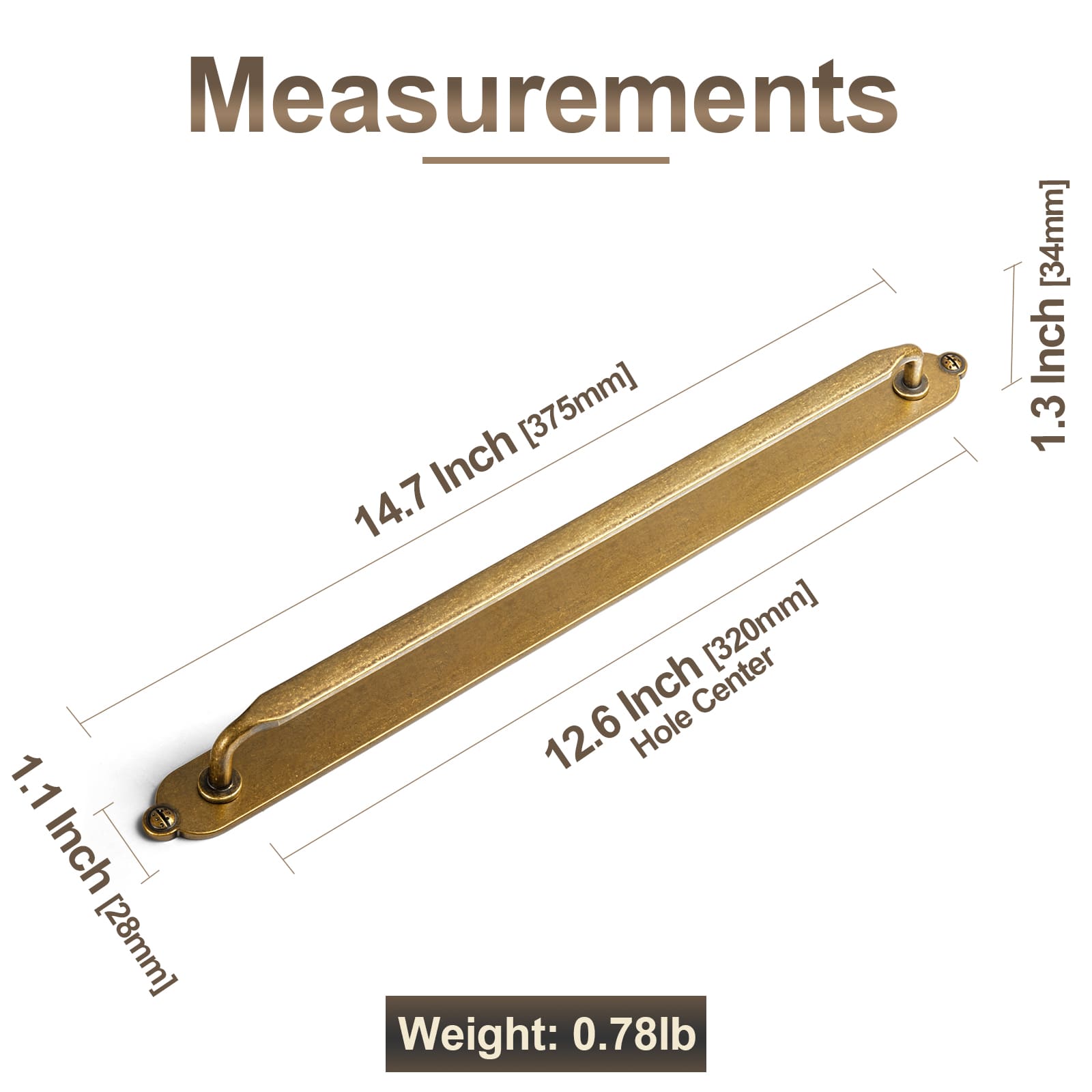 Goo-Ki 2 Pack Elegant Vintage Zinc Alloy Cabinet Handles with Long Backplate, Classic Furniture Hardware for Cabinets, Wardrobes & Dressers