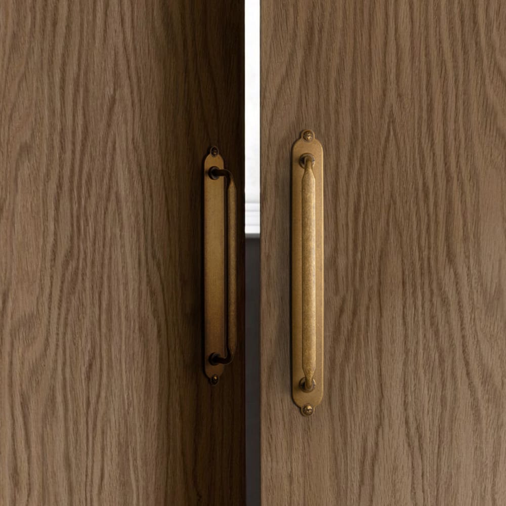 Goo-Ki 2 Pack Elegant Vintage Zinc Alloy Cabinet Handles with Long Backplate, Classic Furniture Hardware for Cabinets, Wardrobes & Dressers
