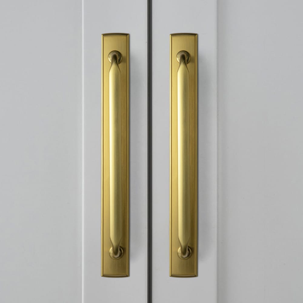 Goo-Ki 2 Pack Elegant Vintage Zinc Alloy Cabinet Handles with Long Backplate, Classic Furniture Hardware for Cabinets, Wardrobes & Dressers