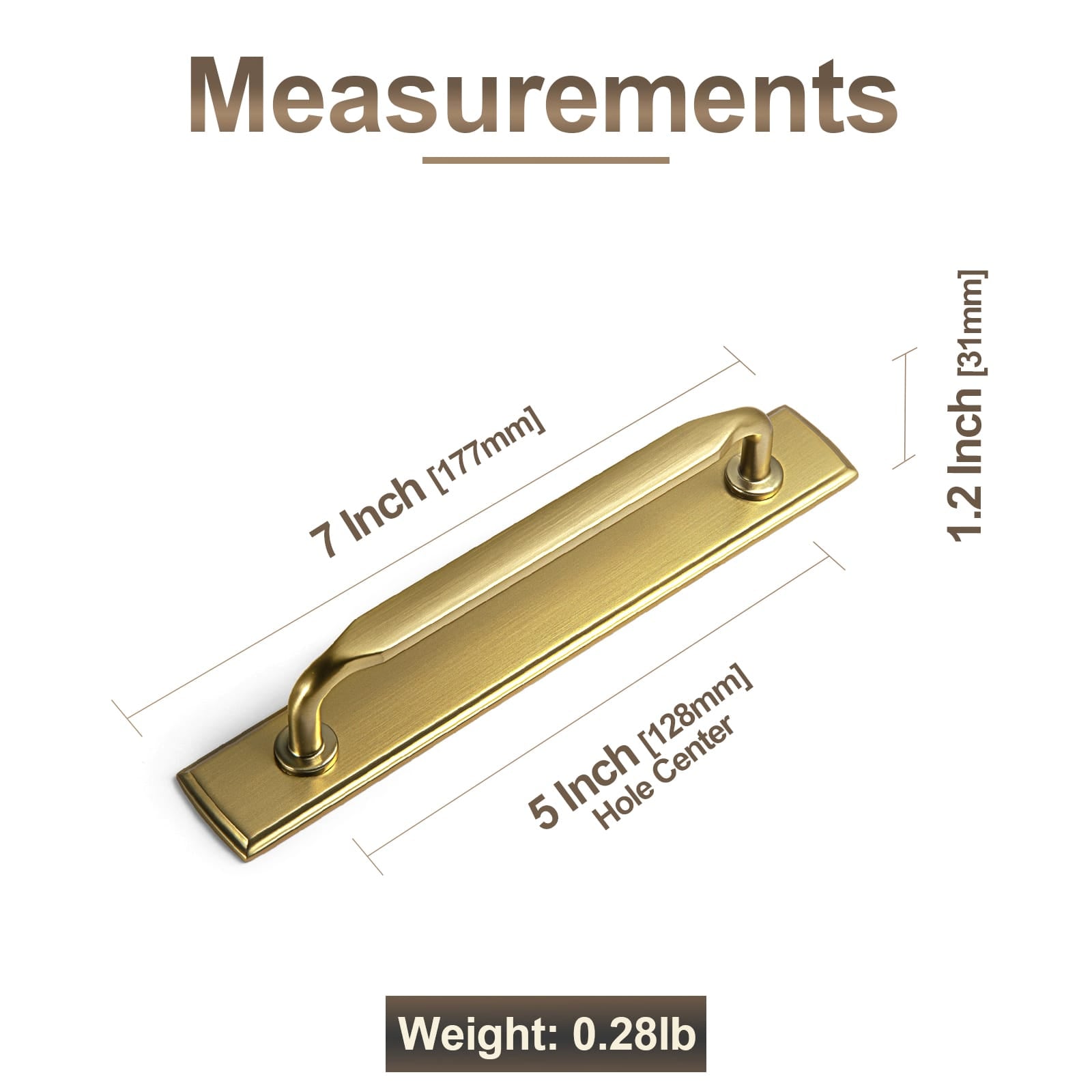 Goo-Ki 2 Pack Elegant Vintage Zinc Alloy Cabinet Handles with Long Backplate, Classic Furniture Hardware for Cabinets, Wardrobes & Dressers