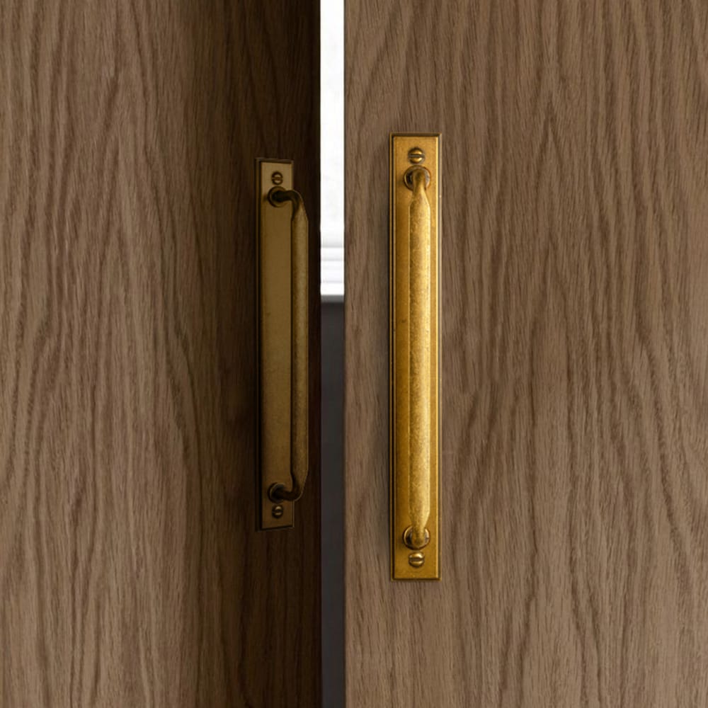 Goo-Ki 2 Pack Elegant Vintage Zinc Alloy Cabinet Handles with Long Backplate, Classic Furniture Hardware for Cabinets, Wardrobes & Dressers