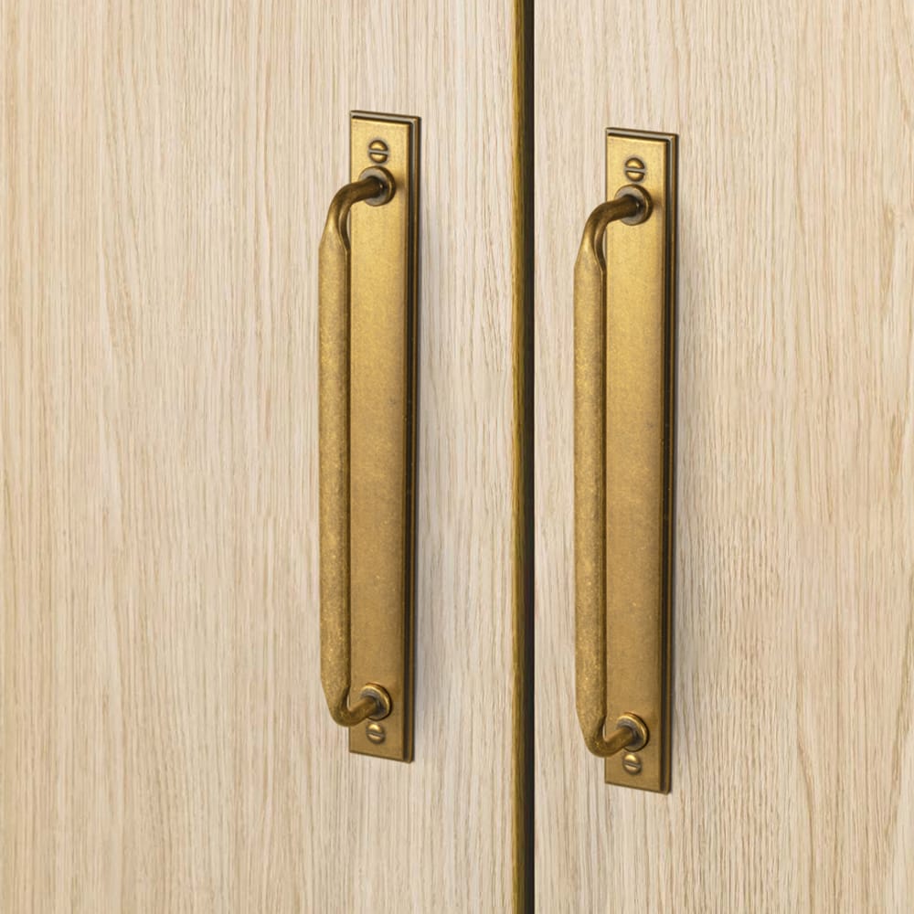 Goo-Ki 2 Pack Elegant Vintage Zinc Alloy Cabinet Handles with Long Backplate, Classic Furniture Hardware for Cabinets, Wardrobes & Dressers
