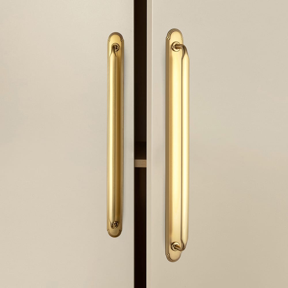Goo-Ki 2 Pack Elegant Vintage Zinc Alloy Cabinet Handles with Long Backplate, Classic Furniture Hardware for Cabinets, Wardrobes & Dressers