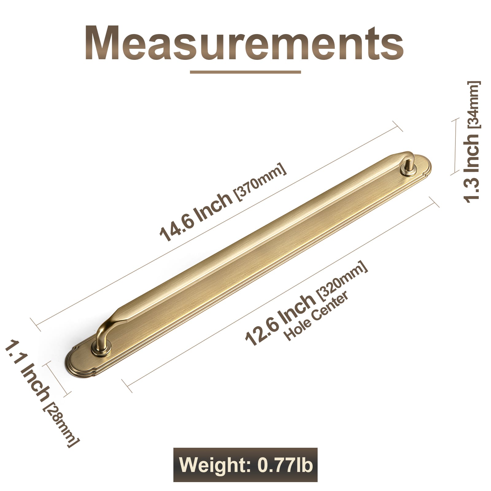 Goo-Ki 2 Pack Elegant Vintage Zinc Alloy Cabinet Handles with Long Backplate, Classic Furniture Hardware for Cabinets, Wardrobes & Dressers