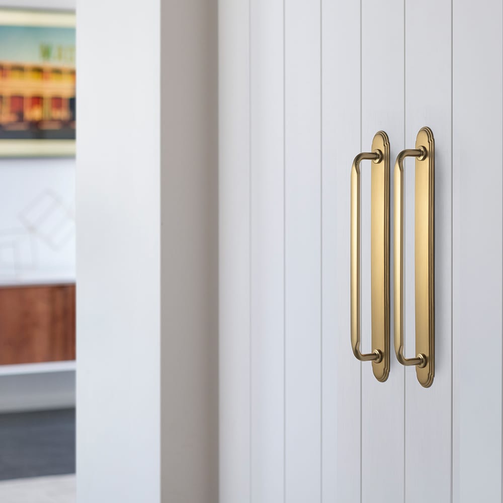 Goo-Ki 2 Pack Elegant Vintage Zinc Alloy Cabinet Handles with Long Backplate, Classic Furniture Hardware for Cabinets, Wardrobes & Dressers