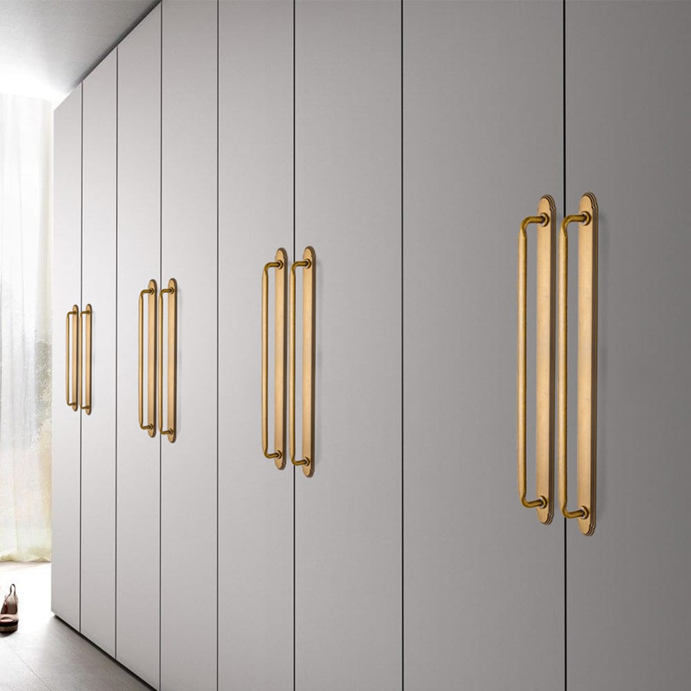 Goo-Ki 2 Pack Elegant Vintage Zinc Alloy Cabinet Handles with Long Backplate, Classic Furniture Hardware for Cabinets, Wardrobes & Dressers